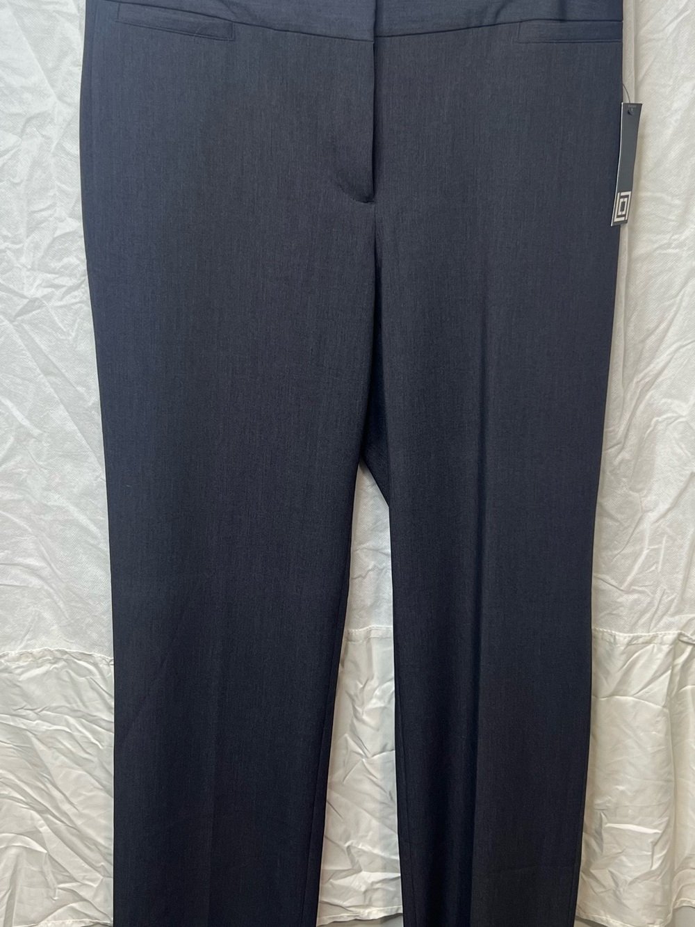 Liz Claiborne Women's Straight Leg Dress Pants Flat Front Charcoal Heather